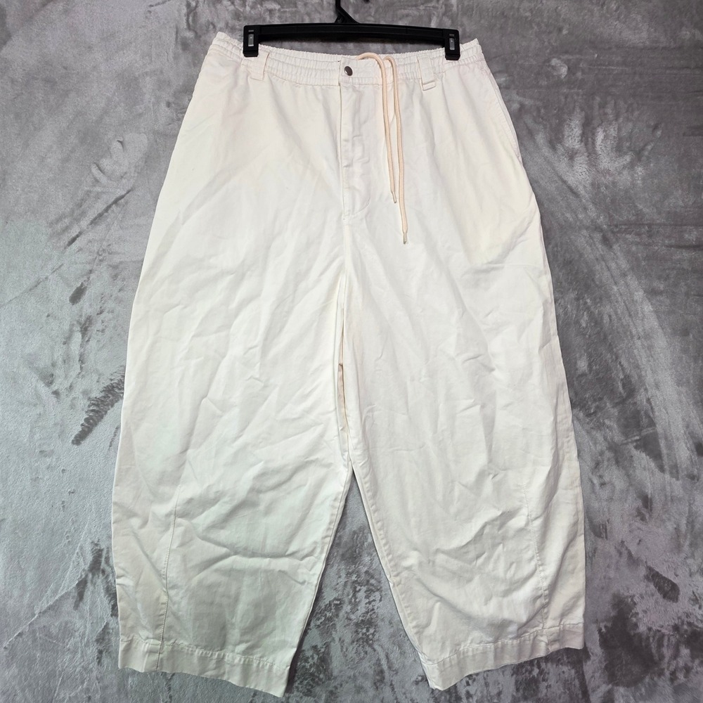 Urban Outfitters Mens Cream Cotton Balloon Pants Wide Leg Large OB1664244